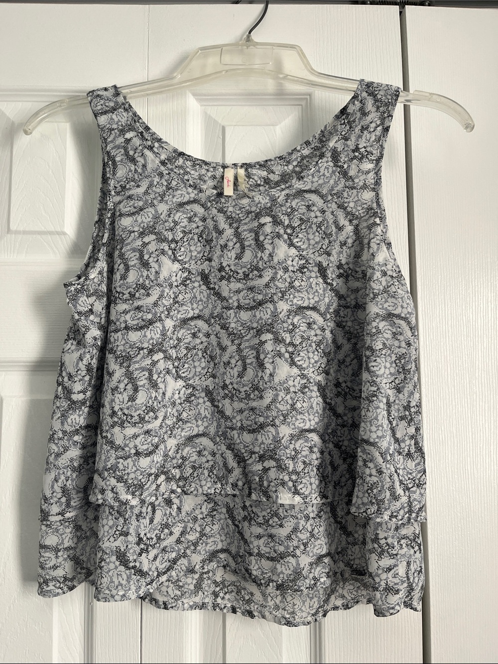 Frenchi Black & White Layered Lace-Pattern